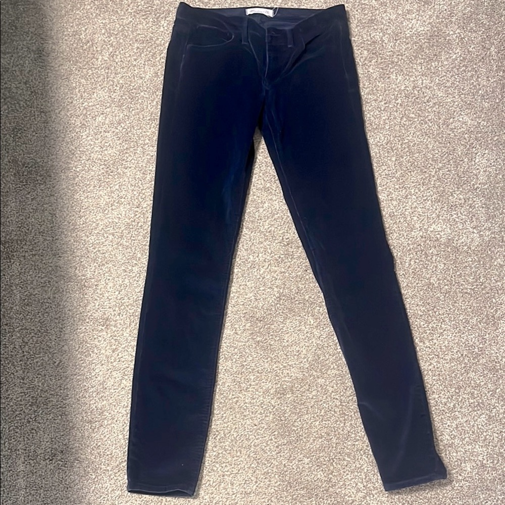 Madewell Rail Skinny Corduroy Pants - Navy Blue